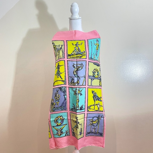 Brooke Cadwallader Carnival Mid-Century Era Silk Scarf, 1947-1950 - Picture 2 of 13